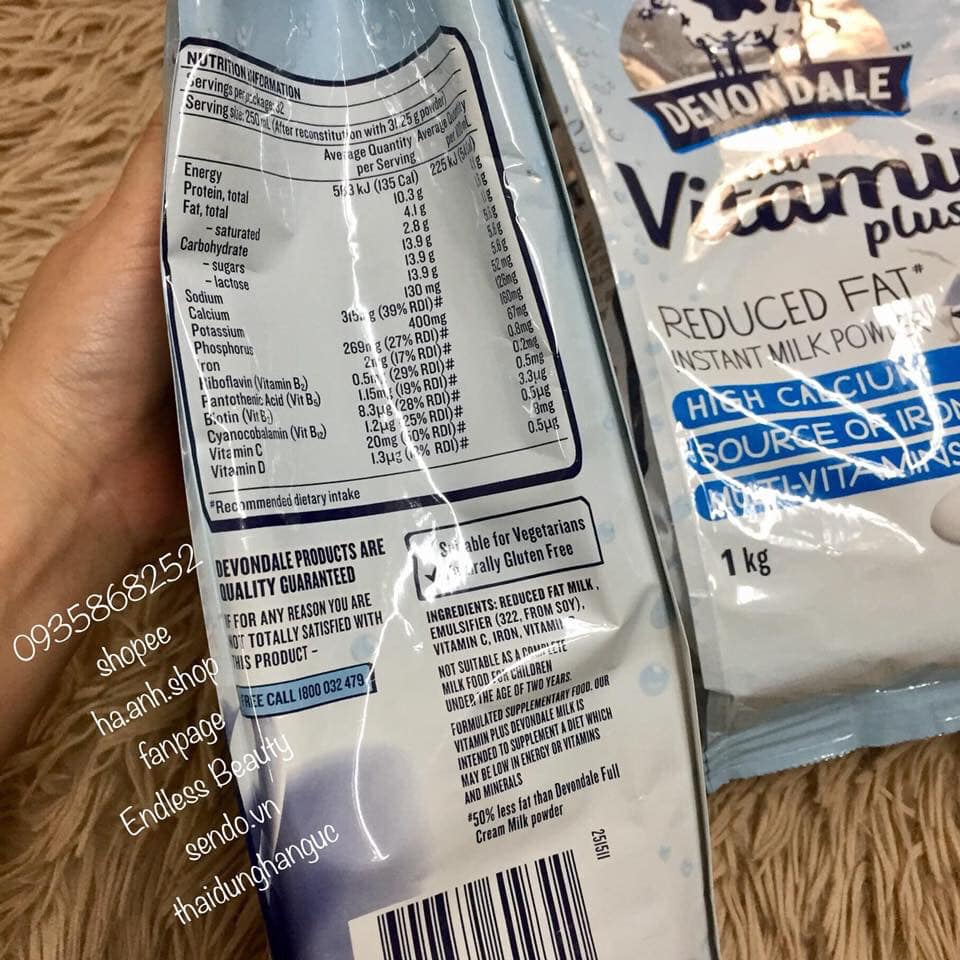 Sữa Devondale vitamin plus 1kg