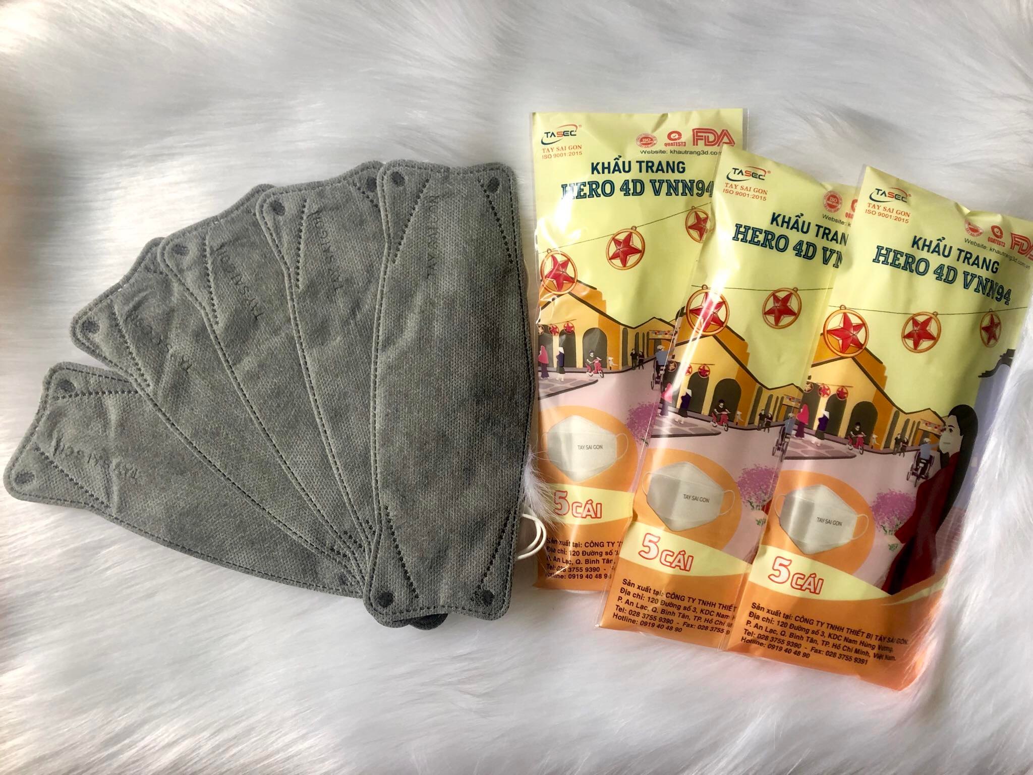 Khẩu trang KF94 TSG  HERO 4D siêu dày - Gói 5 chiếc