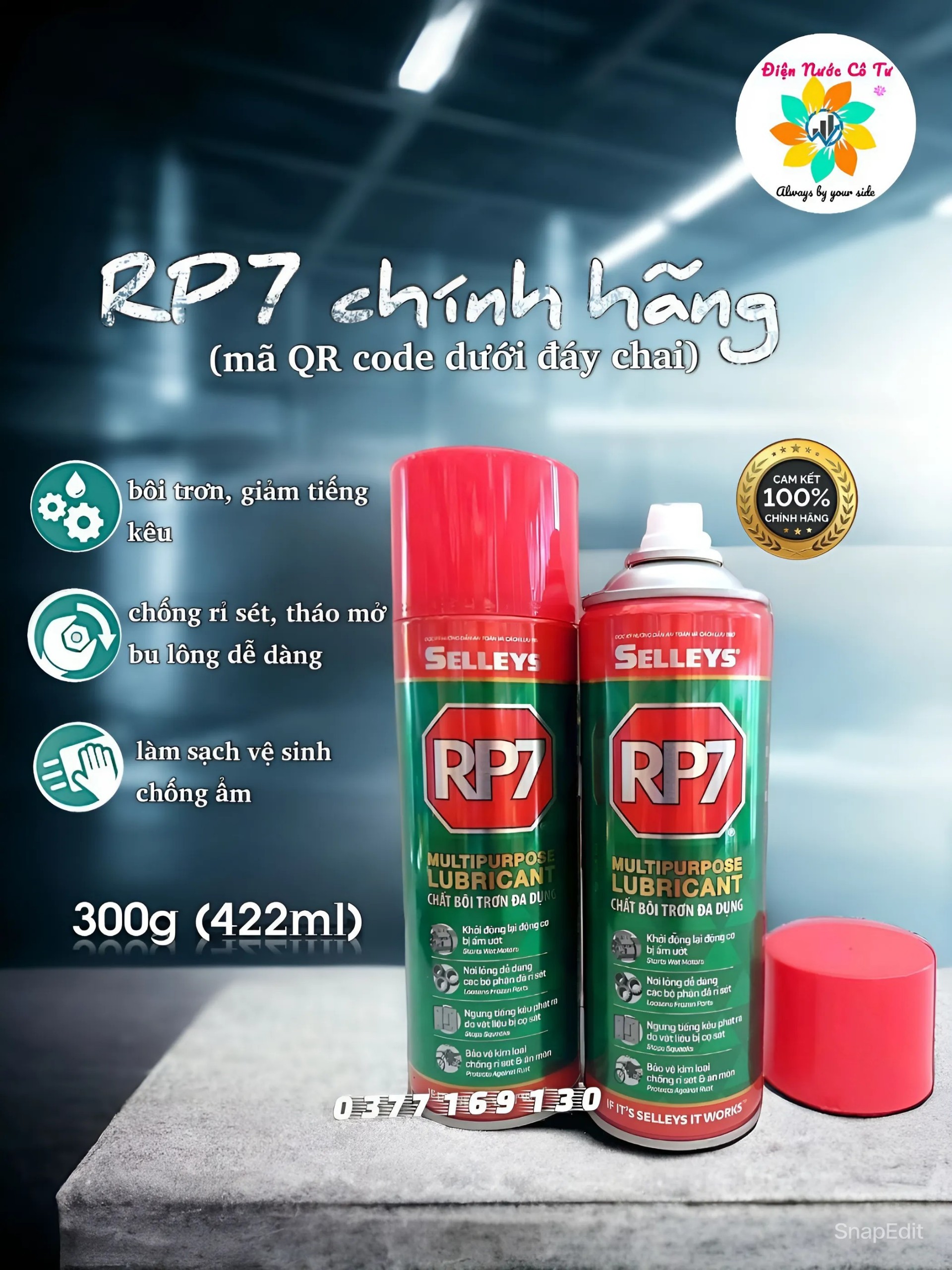 Chai xịt chống rỉ sét và bôi trơn đa dụng rp7 150g rp7 300g