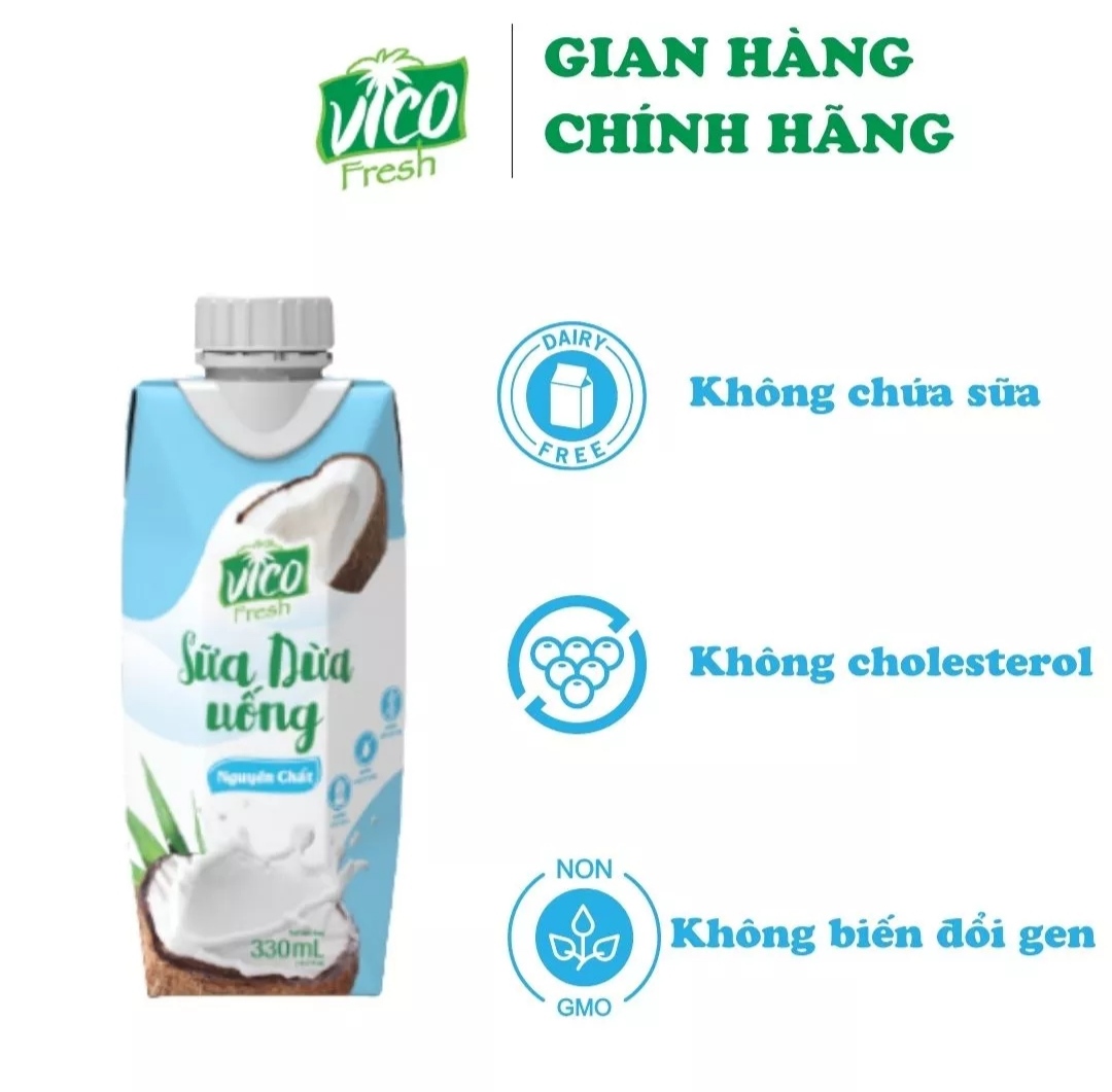 Sữa Dừa Uống Nguyên Chất Vico Fresh 330ml