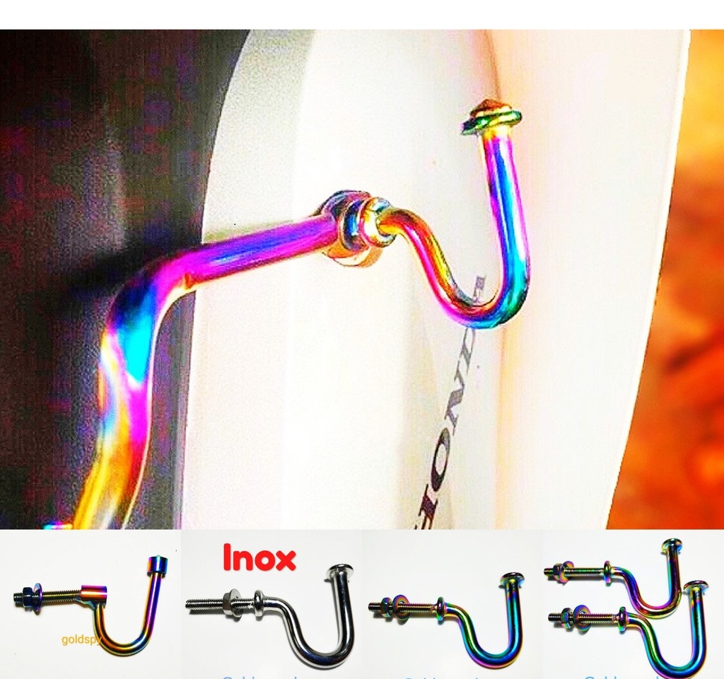 [HCM]Móc treo đồ xe máy loại Móc câu màu Titan - trắng Inox