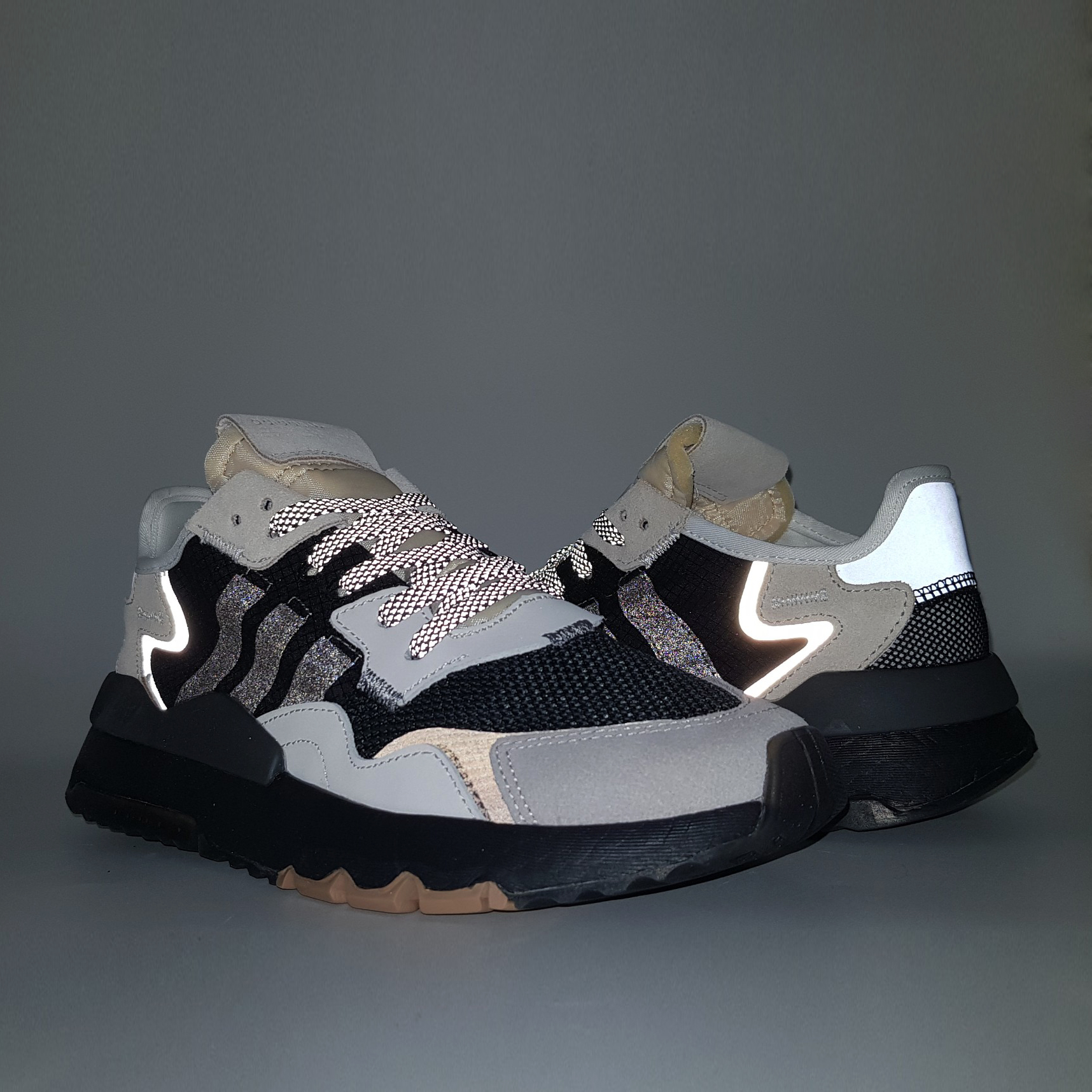 Giày sneaker nam Nite Jogger 2019 Black/Grey-Creamy White