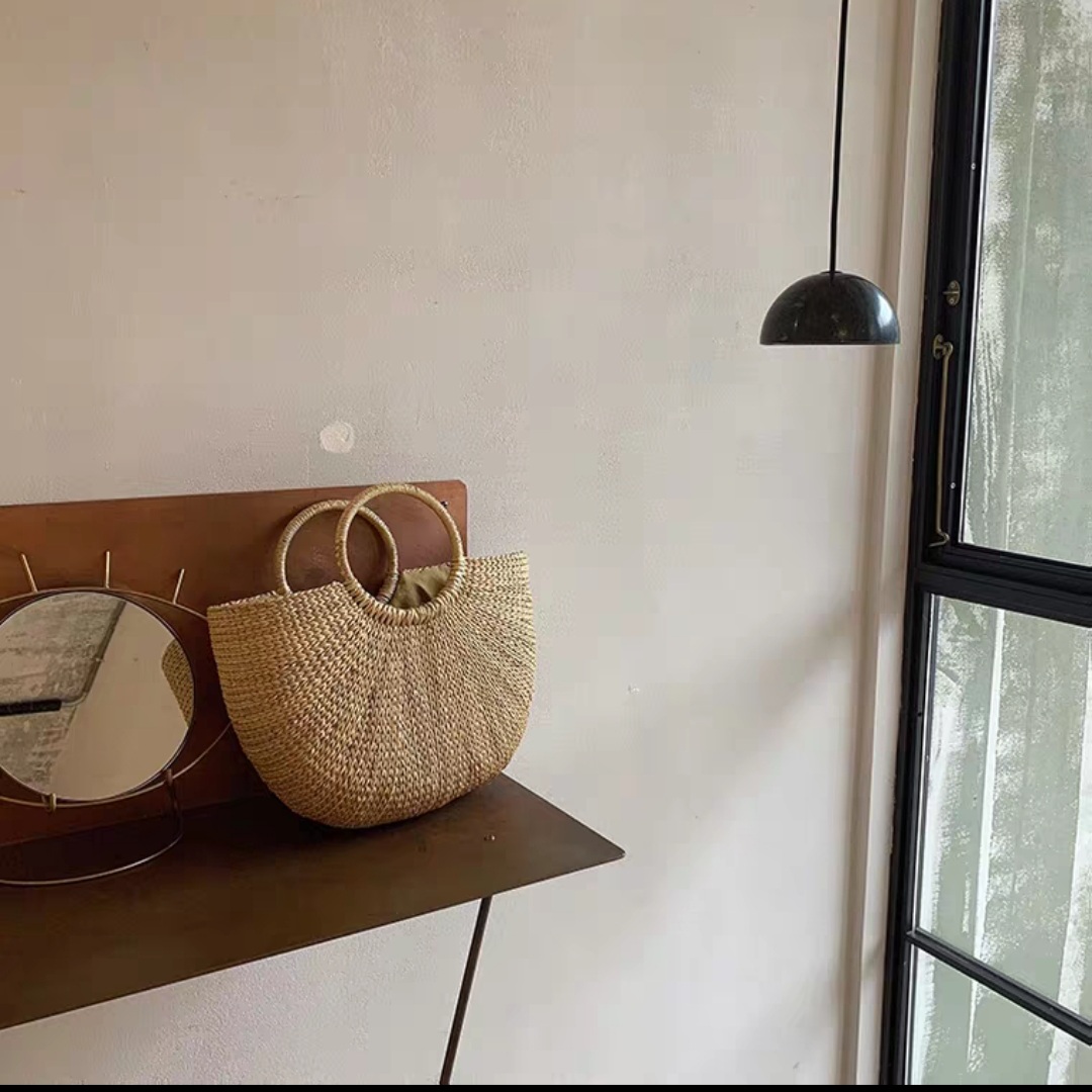 Túi Cói Lục Bình Quai Tròn