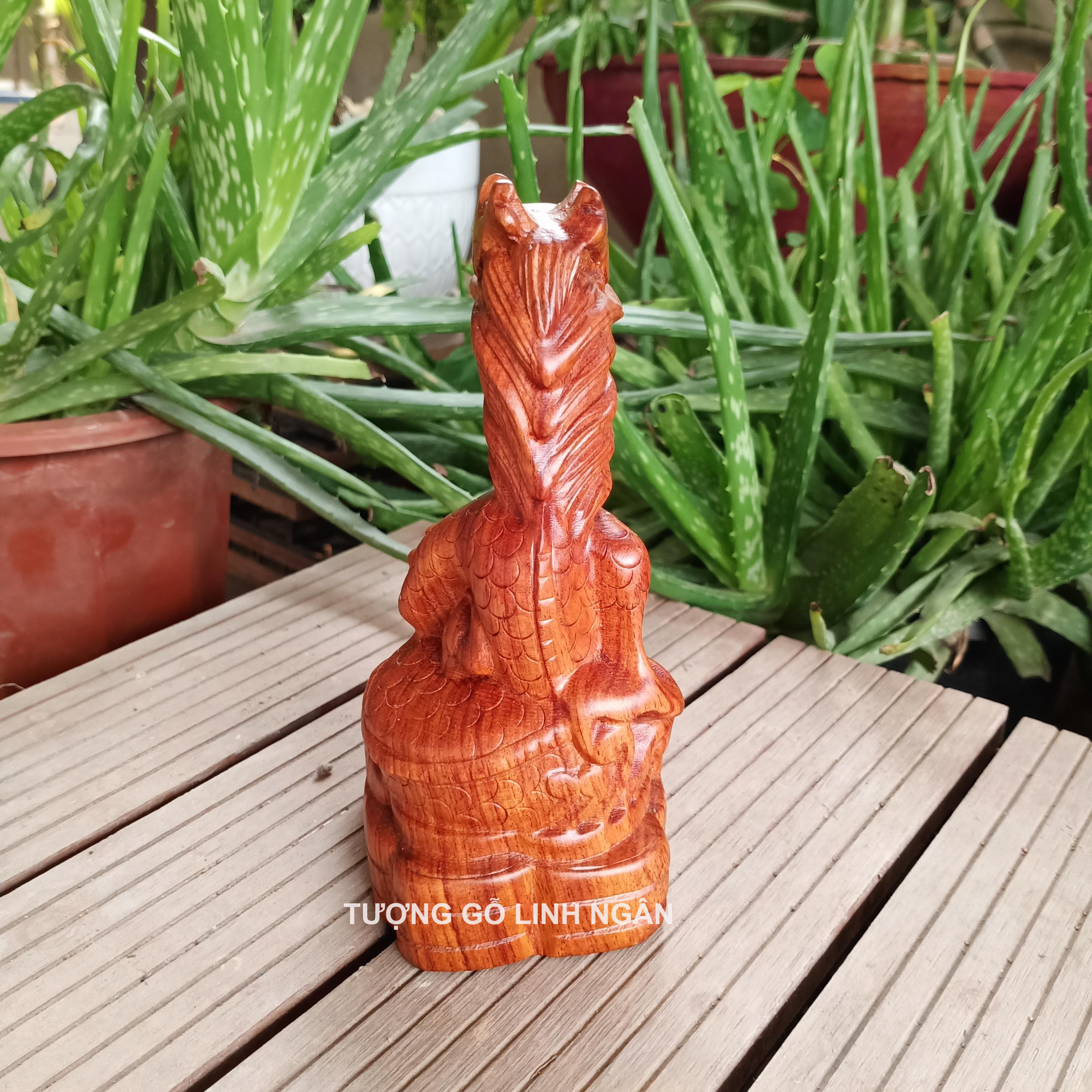 Tượng Rồng gỗ hương (cao 15, ngang 8, sâu 6 cm)