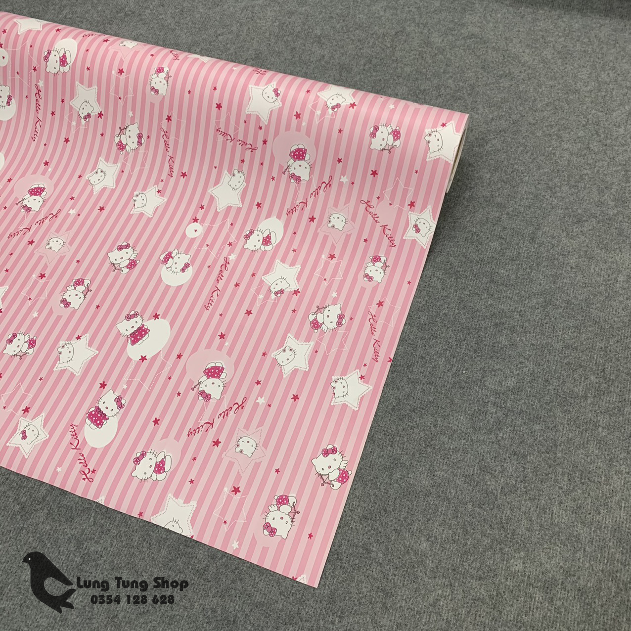 [HCM]Decal hình hello kitty - Giấy dán tường có sẵn keo màu hello kitty