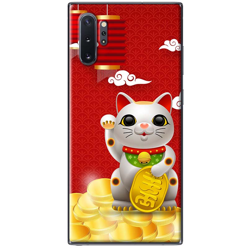 Ốp lưng dành cho Samsung Galaxy Note 10, Note 10 Plus, Note 10 Lite, Note 20, Note 20 Ultra mẫu Mèo thần tài