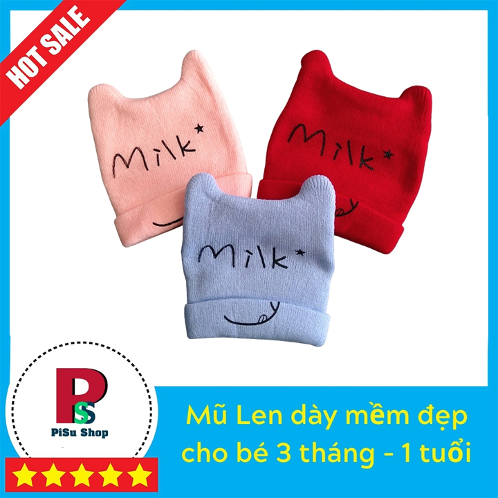 Mũ Len dày mềm đẹp cho bé 3 tháng - 1 tuổi