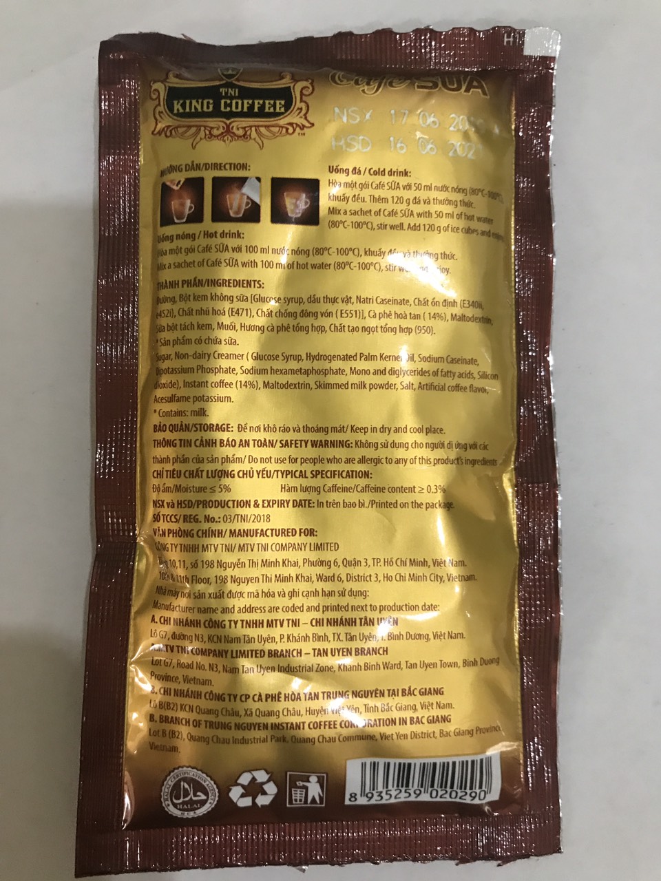 [HCM]King Coffee Cà Phê Sữa Dây 10 gói * 24gr 27K