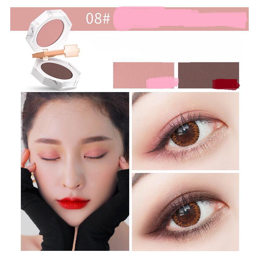 Phấn mắt Maycreate 3 tầng 2 mầu kèm gương vân đá