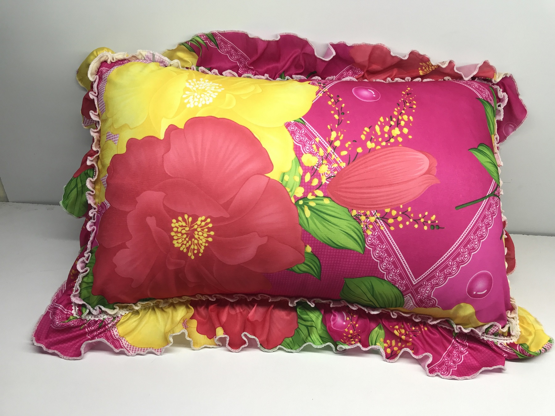 Vỏ gối thun 30x50cm có bèo