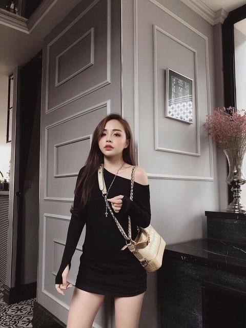 Áo thun trễ vai tay dài