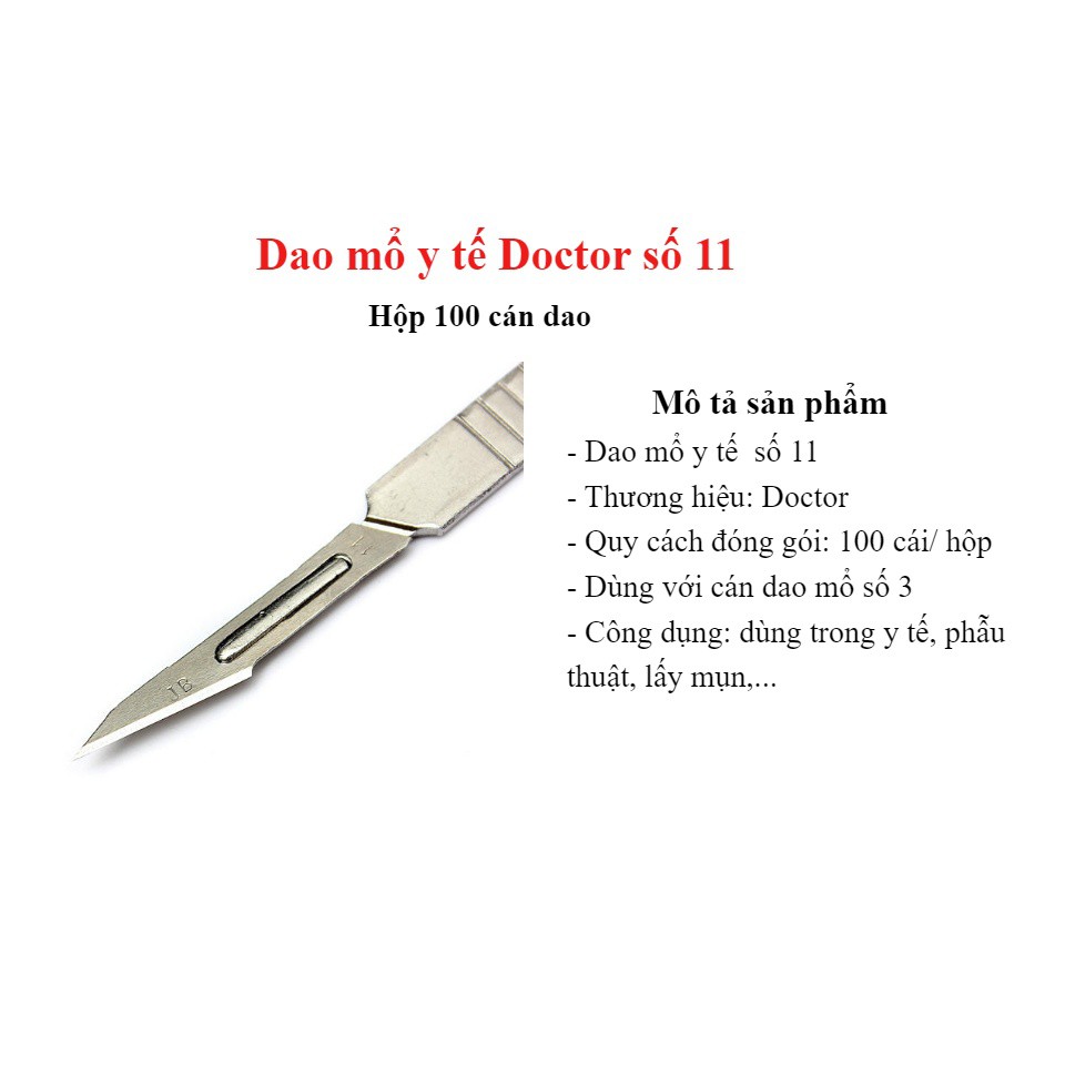 Cán dao mổ y tế số 3 (Có Lựa chọn Kèm 50 lưỡi dao mổ số 11 thích hợp)