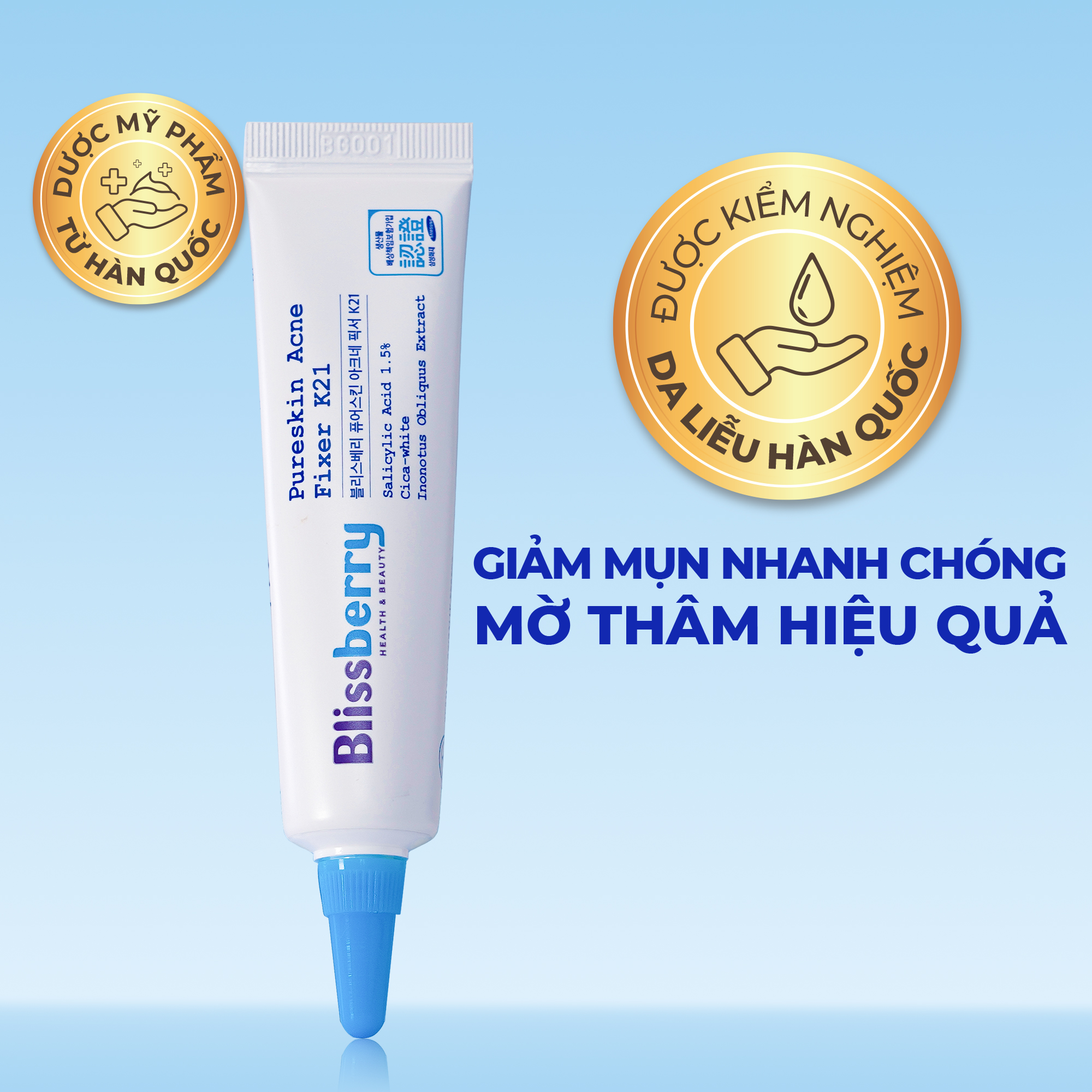 [HSD 21/03/2026] Gel Giảm Mụn Mờ Thâm Blissberry 15ml
