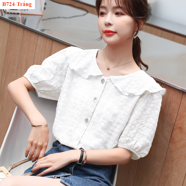 [HCM]B724- Áo sơ mi cổ bèo xinh