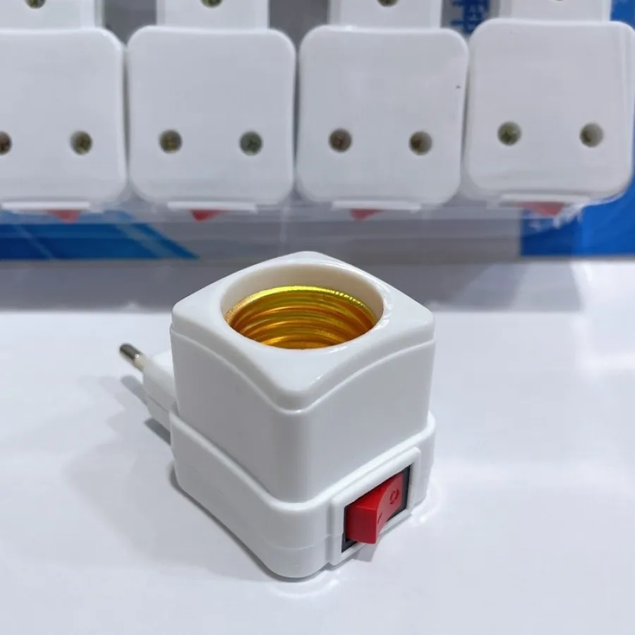 ĐUI ĐÈN E27 VUÔNG CÓ CÔNG TẮC