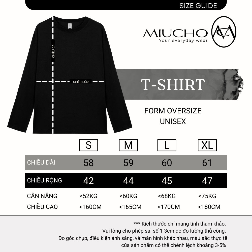 Áo tay dài nữ nhiều màu Miucho AD006 chất cotton co giãn in basic