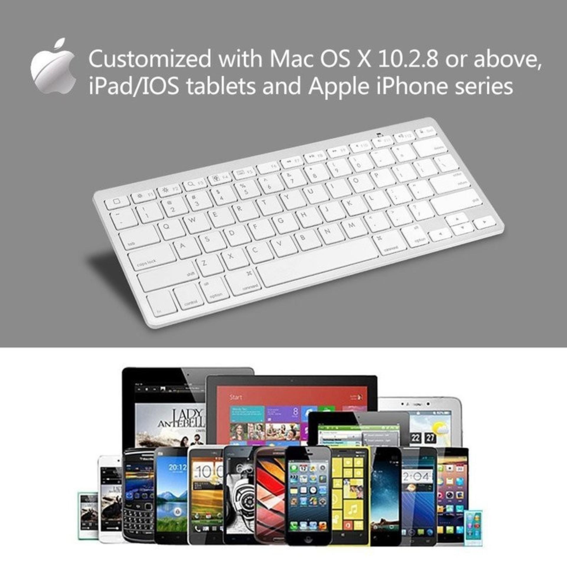 Bàn phím Bluetooth dùng cho máy tính bảng, điện thoại tabs keyboard (Trắng)