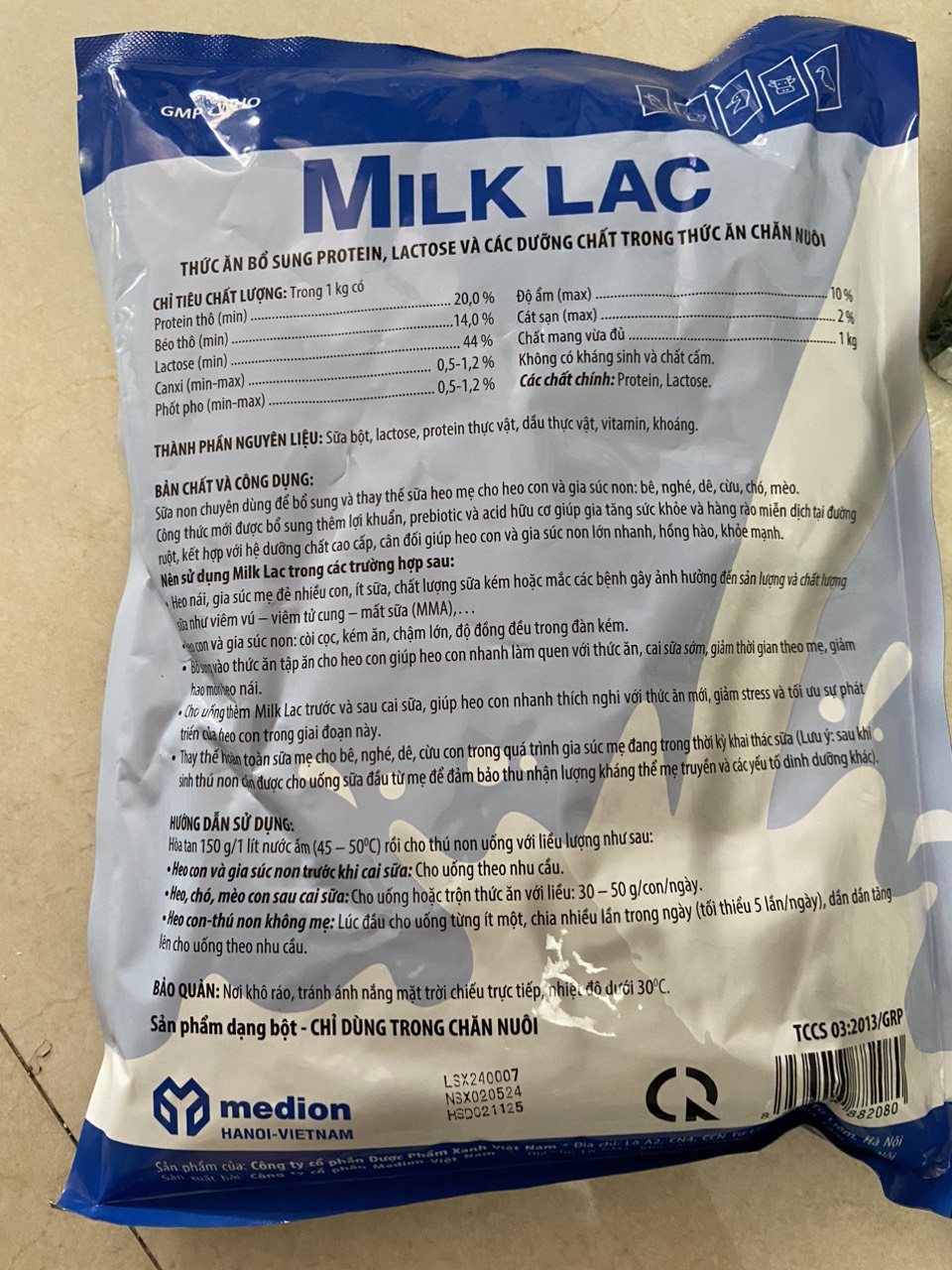 Milk lac - Sữa cho chó, mèo, lợn(1kg)