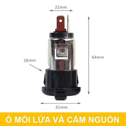 [HCM]Ổ mồi lửa và cắm nguồn điện ôtô xe máy 12V 24V