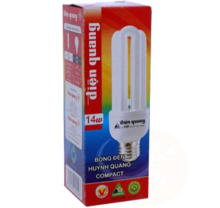 Bóng đèn Điện Quang 3U công suất 14W (đèn huỳnh quang compact)