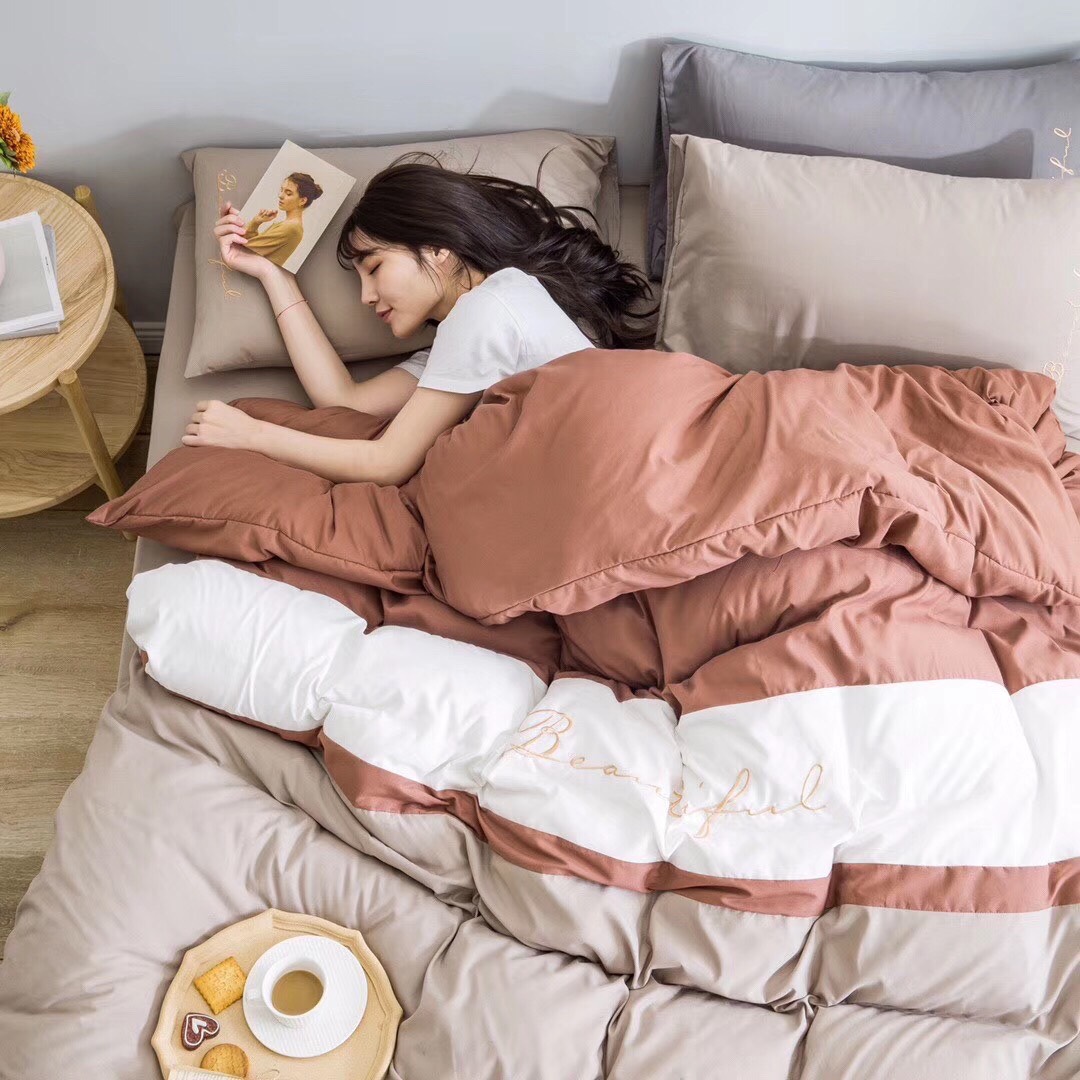 Combo 4 Món Chăn/Mền Ga Gối Cotton Cao Cấp Phối Màu