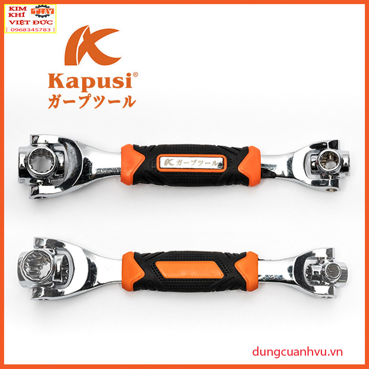Tay khẩu siết mở ốc kapusi japan -tay vặn ốc,cờ lê đa năng 8 đầu 8-21mm