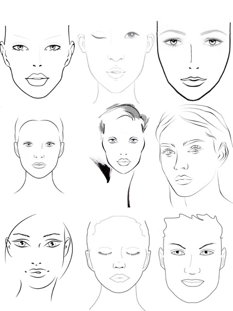 Giấy face chart tập makeup chuyên nghiệp