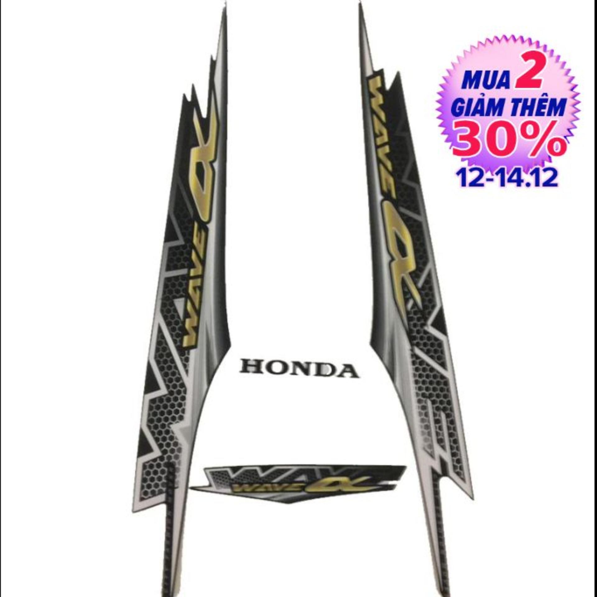 ( GIÁ SỐC ) Bộ tem  Dán sườn xe  WAVE A màu ĐEN