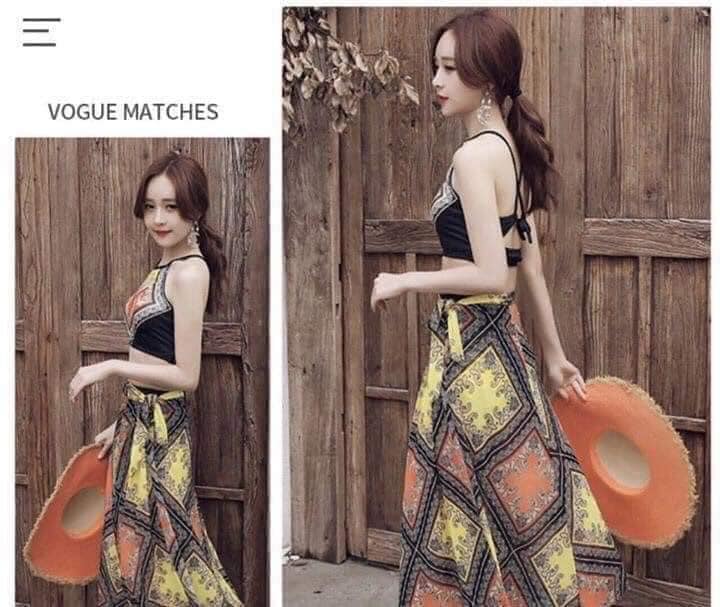 Bộ bikini nữ - Bộ đồ đi biển - Bộ đồ tắm bơi nữ 3 chi tiết cực kì sang chảnh