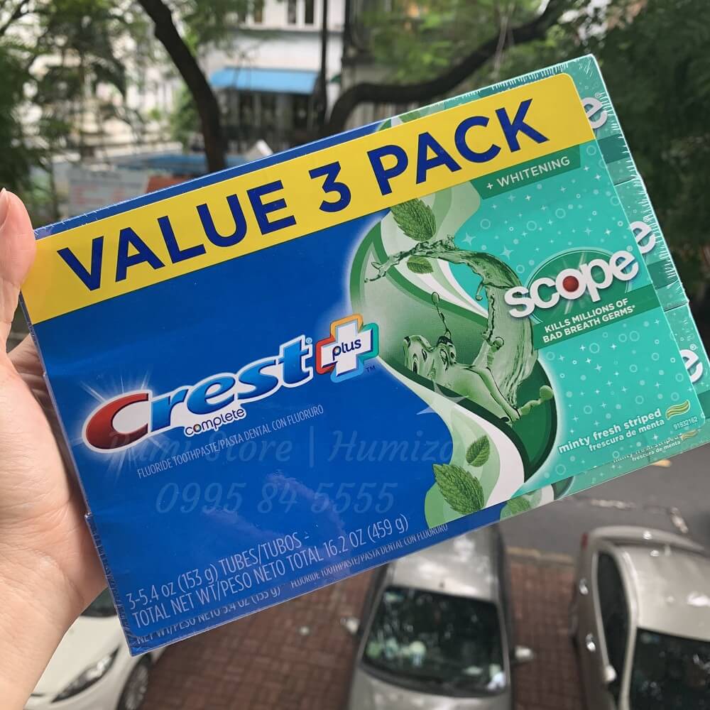 Kem đánh răng Crest Complete Whitening + Scope Outlast 153g [Hàng Mỹ]