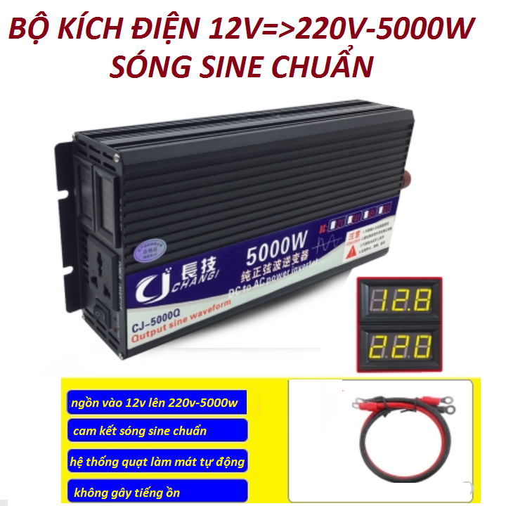 Bộ Kích Điện 12v Lên 220v Công Suất 5000w Sóng Sine Chuẩn