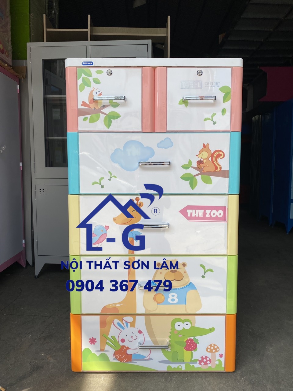 Tủ nhựa duy tân tabi - l mẫu sở thú the zoo dễ thương