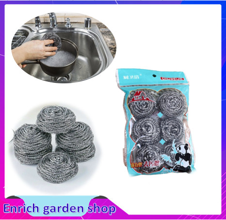 Set 6 búi sắt cọ xoong nồi miếng chà xoong