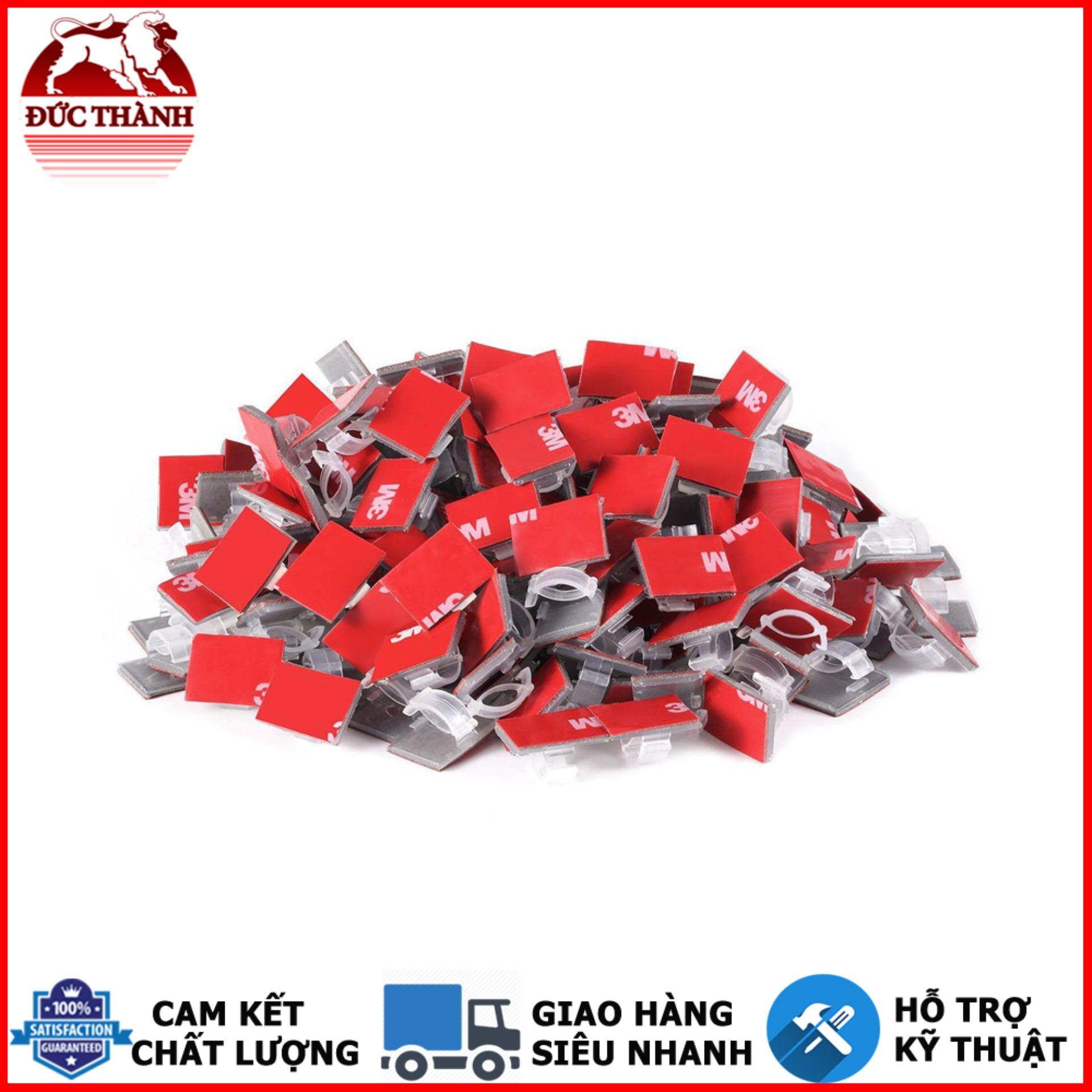 Bộ 20 cái Clips - nẹp kẹp dây cáp điện tiện dụng có sẵn keo 3M màu trắng 13mmx18mm