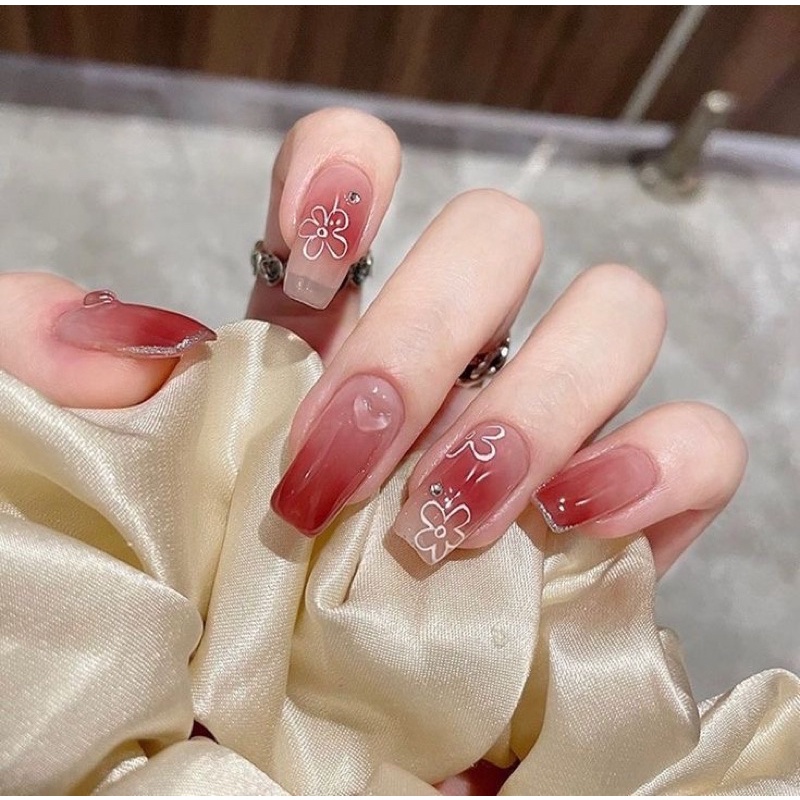 Nailbox - Mẫu đỏ lòng đào xinh hết biết ạ đáng yêu lắm ạ