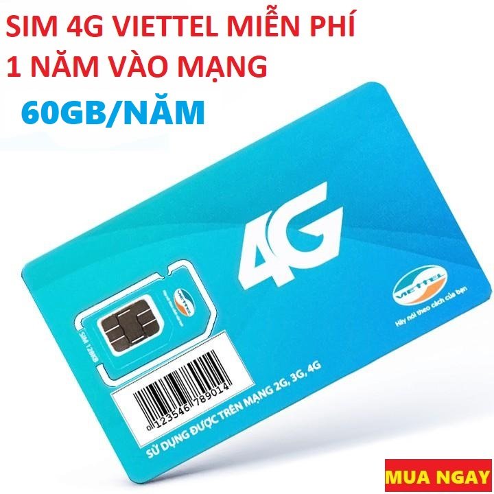 Sim 4G Viettel Trọn Gói 1 Năm (5GB/Tháng - Gói D500) Chuẩn Tốc Độ