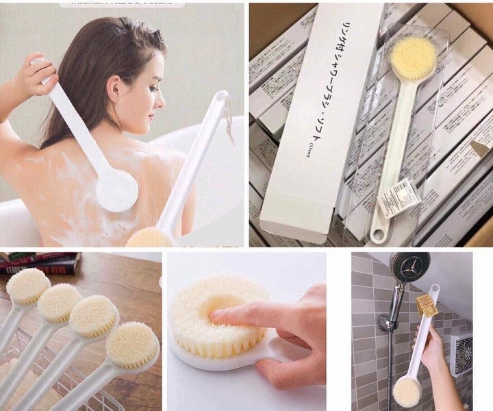 Cây bàn chải cọ lưng, chà lưng Muji Nhật Bản
