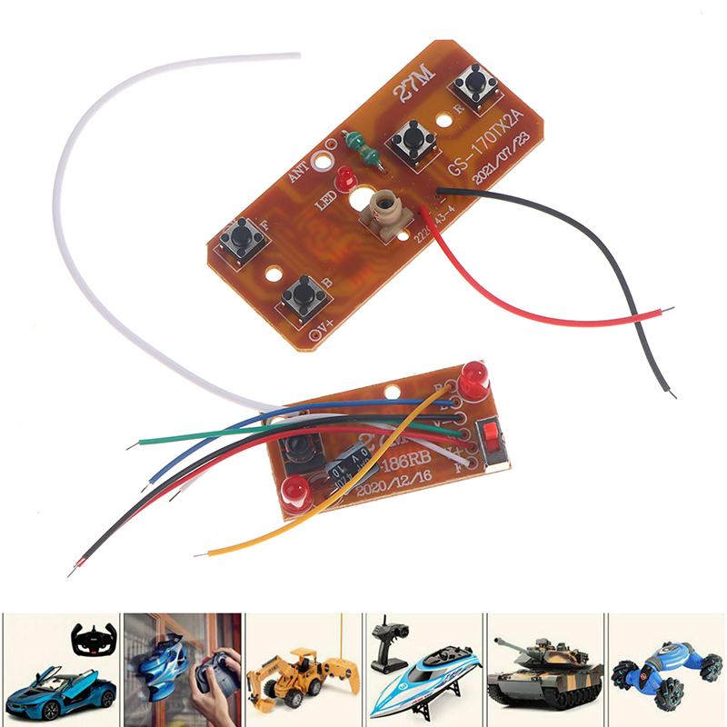 DIC 4CH RC điều khiển từ xa 27MHz mạch PCB Transmitter Receiver Board đài phát thanh hệ thống cho RC xe