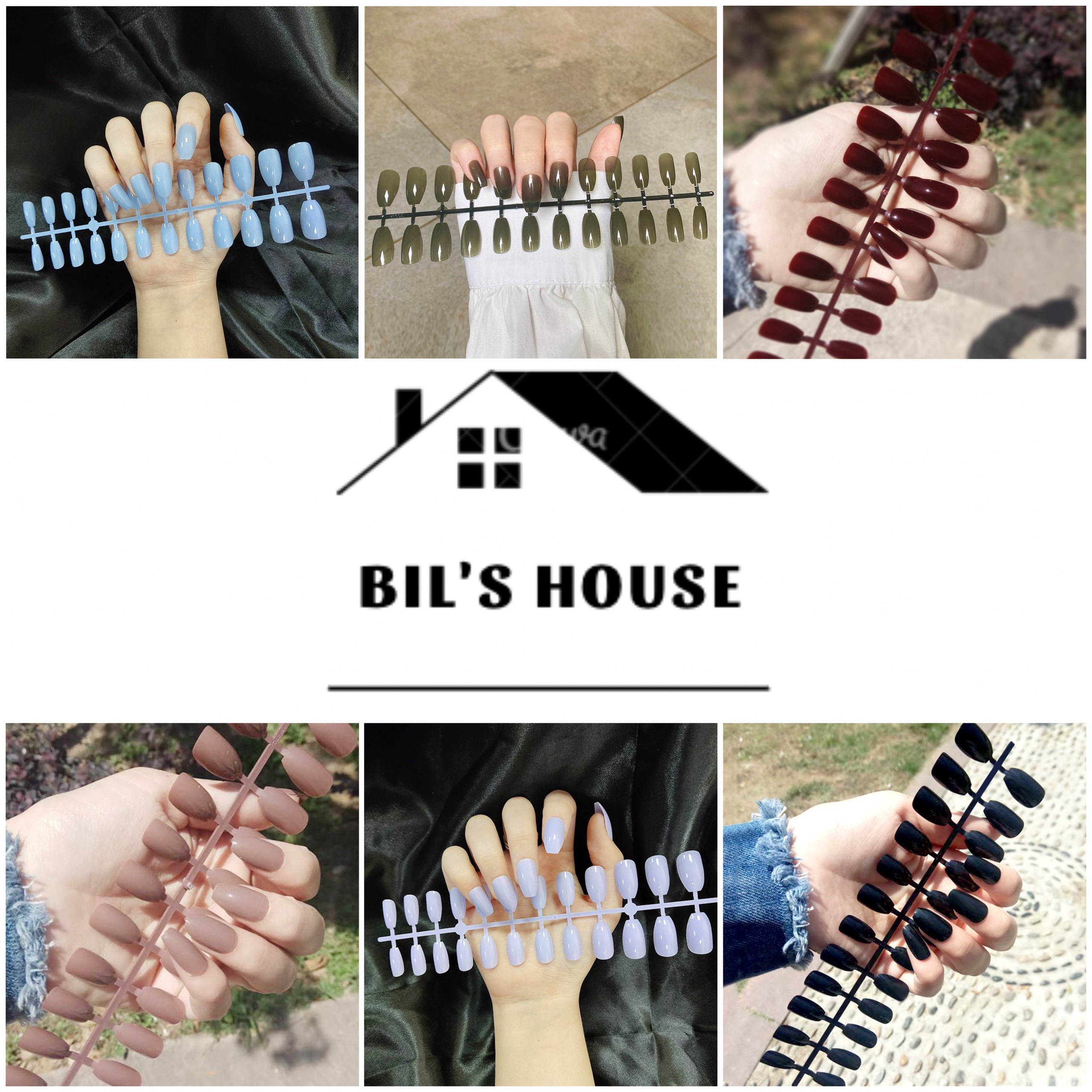 Bộ 24 móng giả💖beauty nail 💖( kèm theo keo dán + dũa móng ) trơn