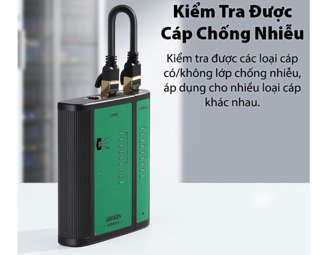 Bộ Test cáp mạng Ugreen 10950 (thích hợp cho cáp mạng RJ45,RJ11/12) Chính Hãng