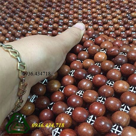 Chiếu MIAN , Chiếu Hạt Gỗ Hương Đỏ Cao Cấp Hạt 12ly ( Video - Hình thật )