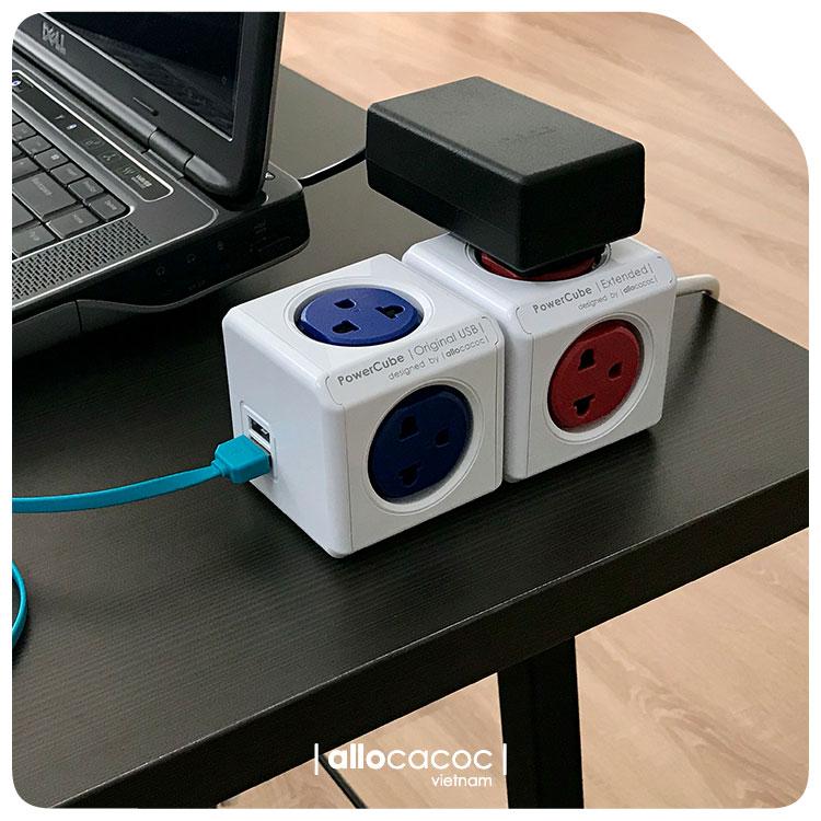 Ổ Cắm Điện Allocacoc PowerCube Original 2 Sạc USB