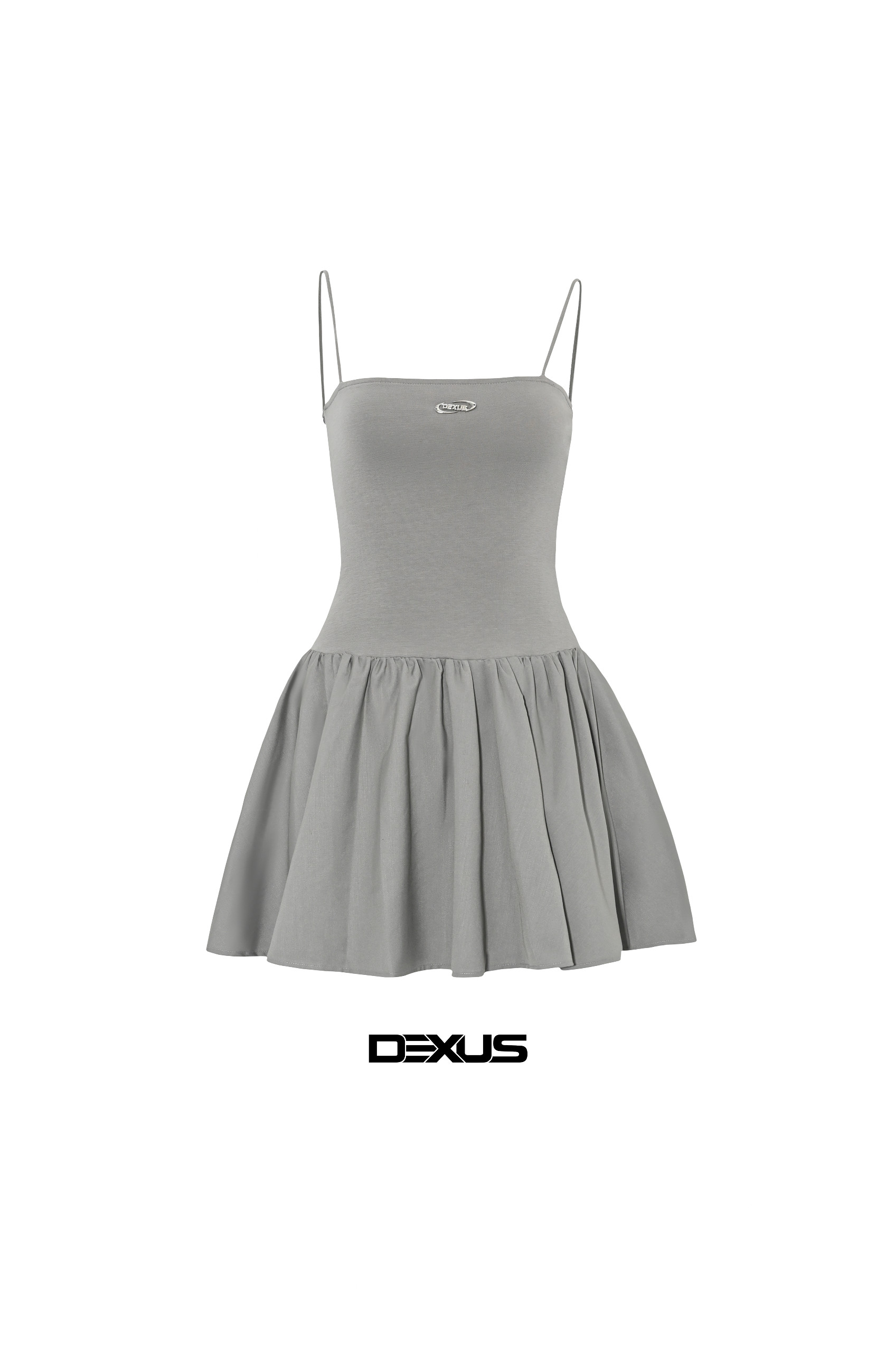 Váy 2 dây dáng xòe grey roses dress - dxv140710