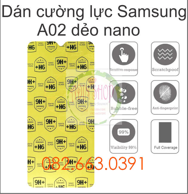 Dán cường lực Samsung A02 dẻo nano siêu bền