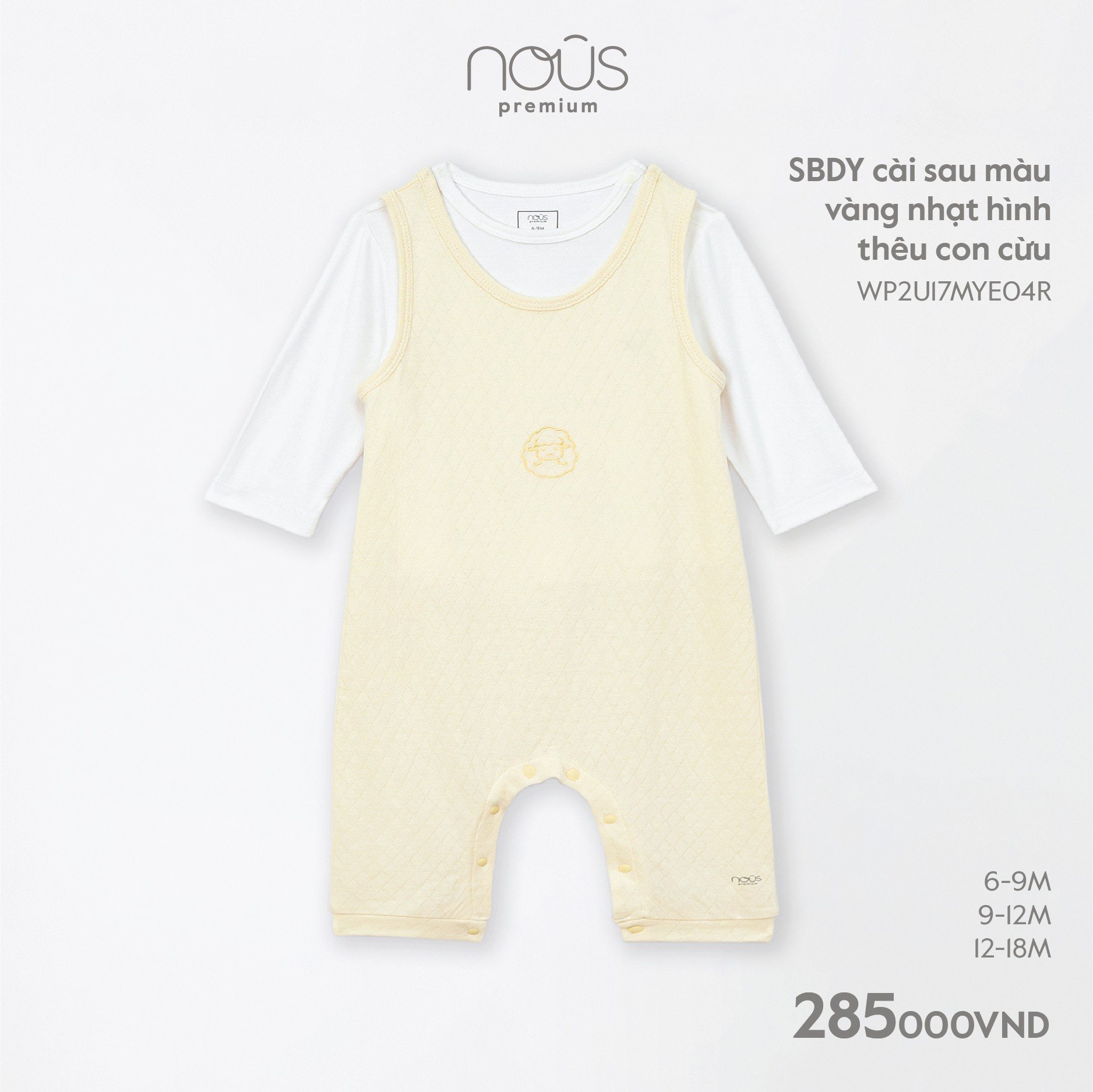 Bộ body liền dài tay  Nous cho bé (0m-12m)