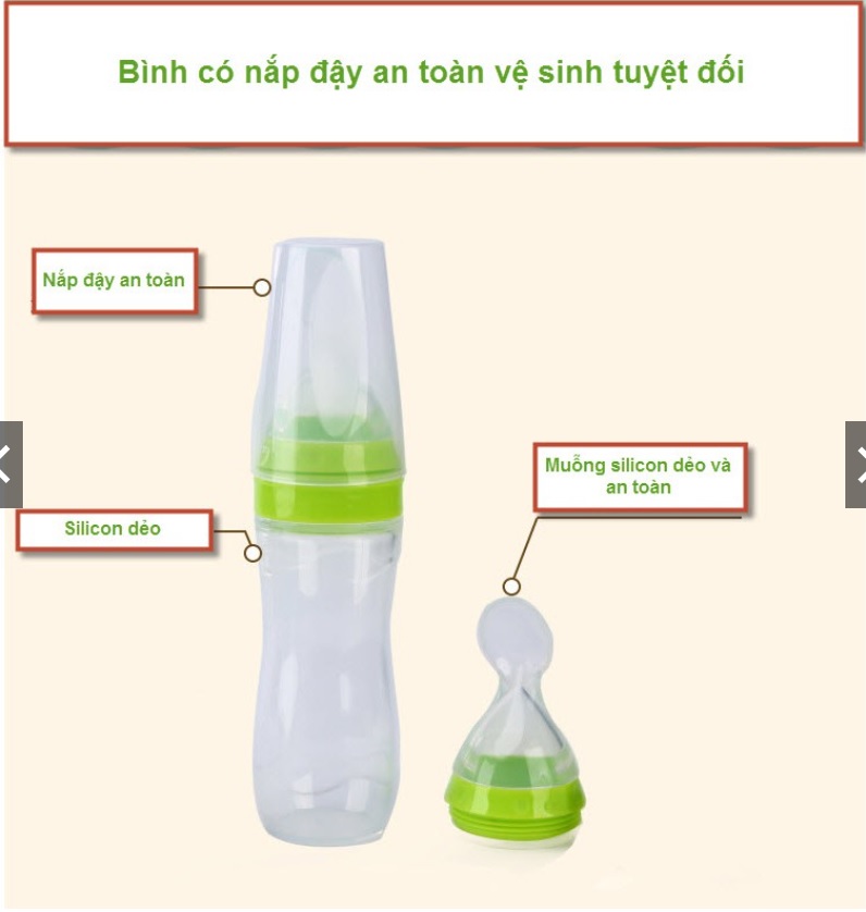 BÌNH THÌA SILICON ĂN DẶM CHO BÉ
