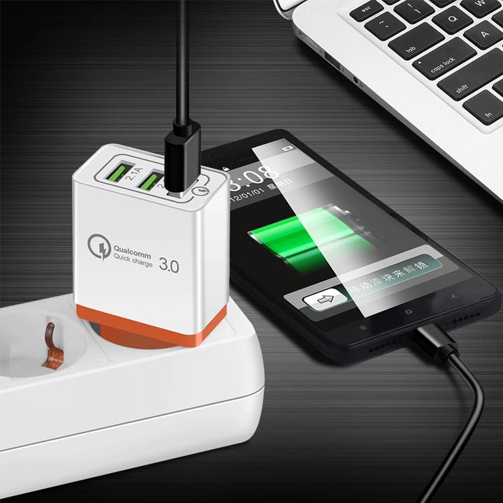 Củ Sạc Nhanh 3 Cổng Quickcharge 3.0 Minh House