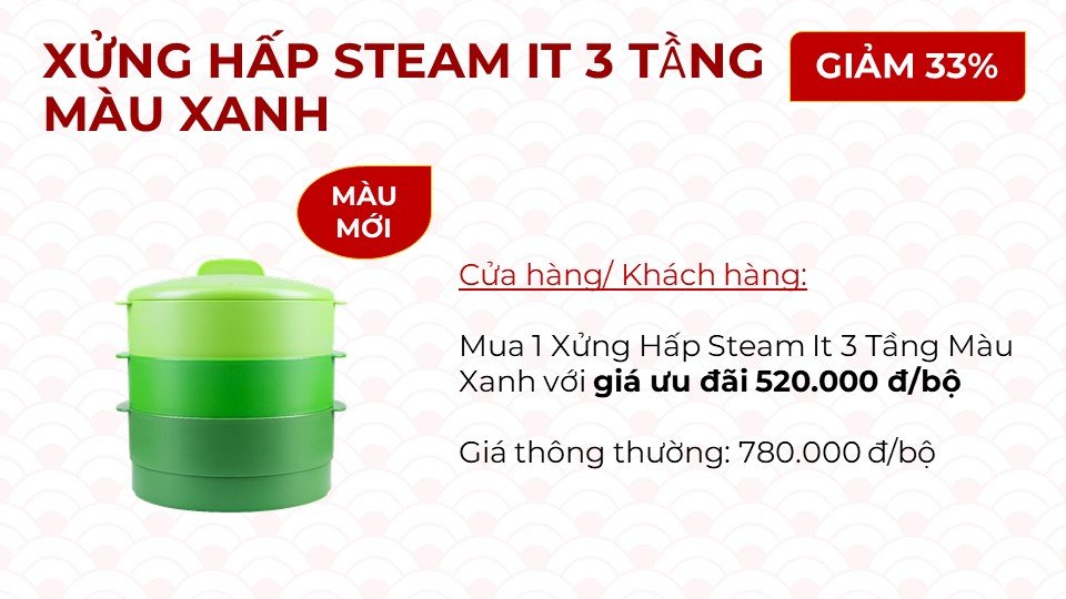 Xửng hấp 3 tầng Steam It - Tupperware