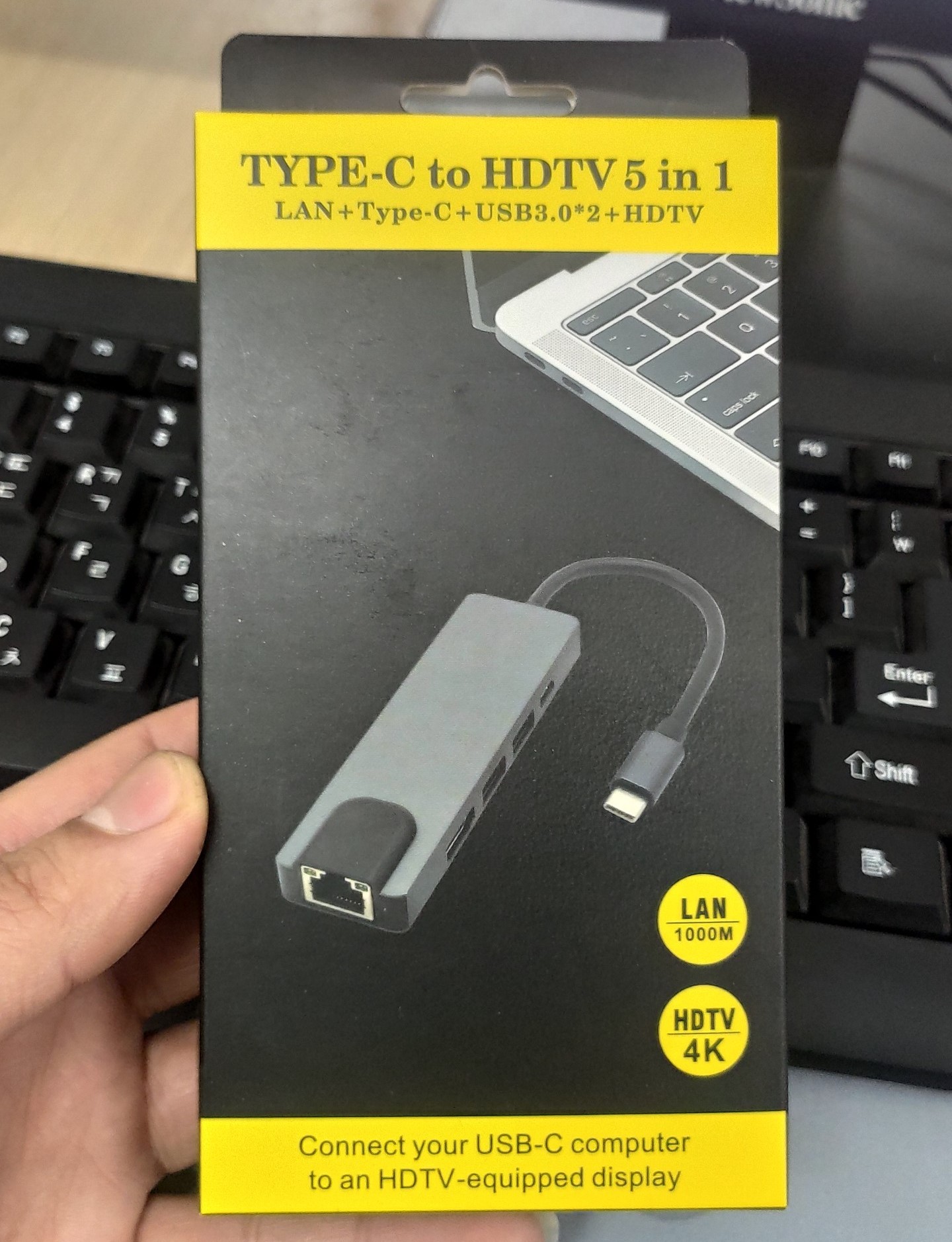 ⚡️1 đổi 1⚡️ Cáp chuyển đổi Type-C sang HDMI 4K, 2 USB 3.0, Lan (RJ45), USB C Cao cấp