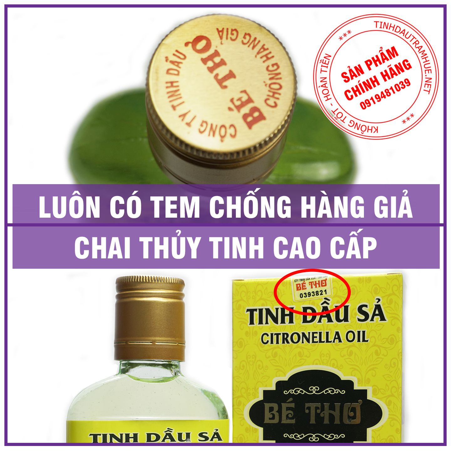 Tinh dầu sả nguyên chất chính hãng Bé Thơ